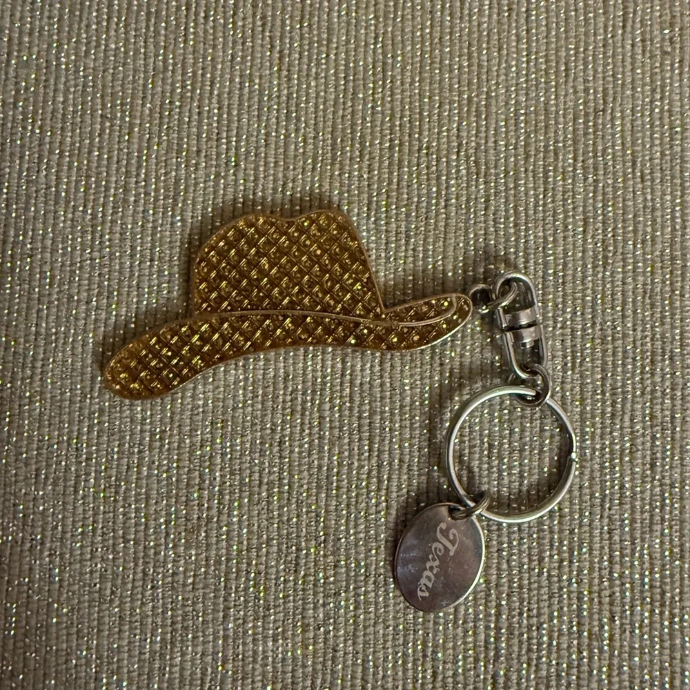 Gold Cowboy Hat Keychain